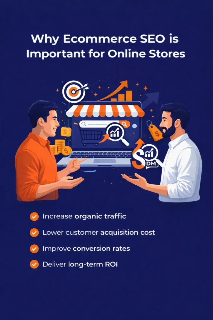 2 men discuss about Why Ecommerce SEO is Important for Online Stores